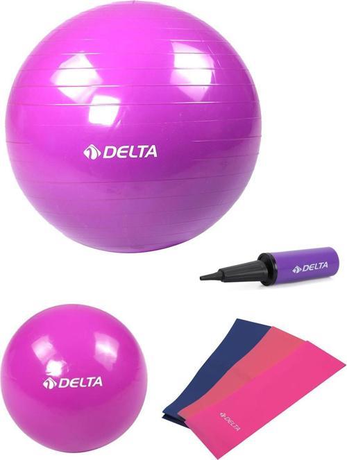 55 cm-20 cm Pilates Topu 3'lü Pilates Bandı Egzersiz Direnç Lastiği Pilates Topu Pompası Seti