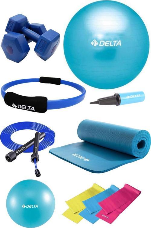 PTS 15 mm Minder 75 cm Pilates Topu Çemberi 2 kg Dambıl Seti