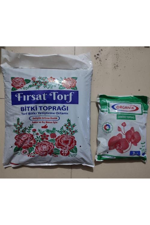 ( 2 Li Set) Çiçek Toprağı 20 Lt Ve 3 Lt Orkide Toprağı