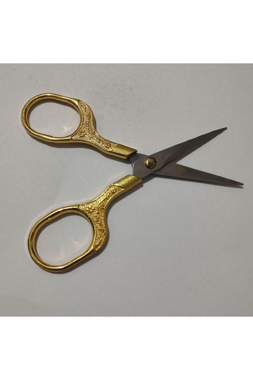 Altın Rengi İşlemeli Küçük Makas Özel Olarak Keskinleştirilmiş Kaliteli Küçük Makas 1 Adet