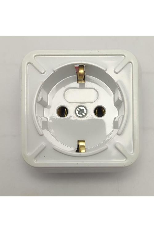 (1 Adet) Sıva Üstü Topraklı Priz 250 Volt
