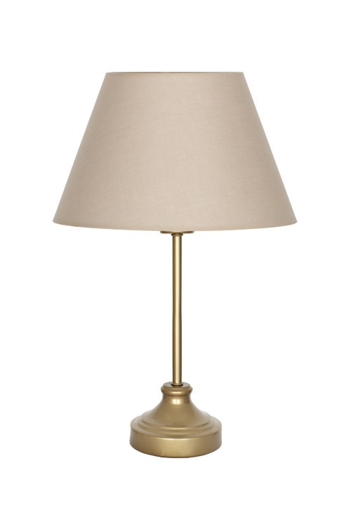 Onze Eskitme Mat Gold Metal Abajur, Masa Lambası - Krem