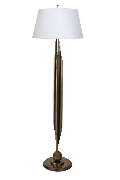 Marche Eskitme Mat Gold Kaplama Metal Lambader - Beyaz