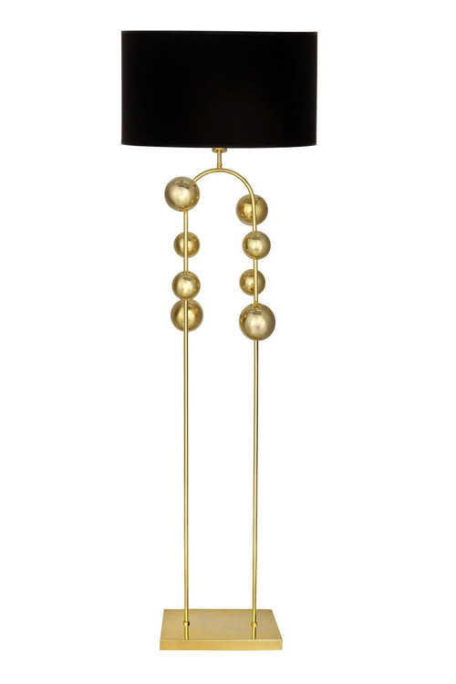 Cabil Gold Kaplama Metal Lambader - Siyah