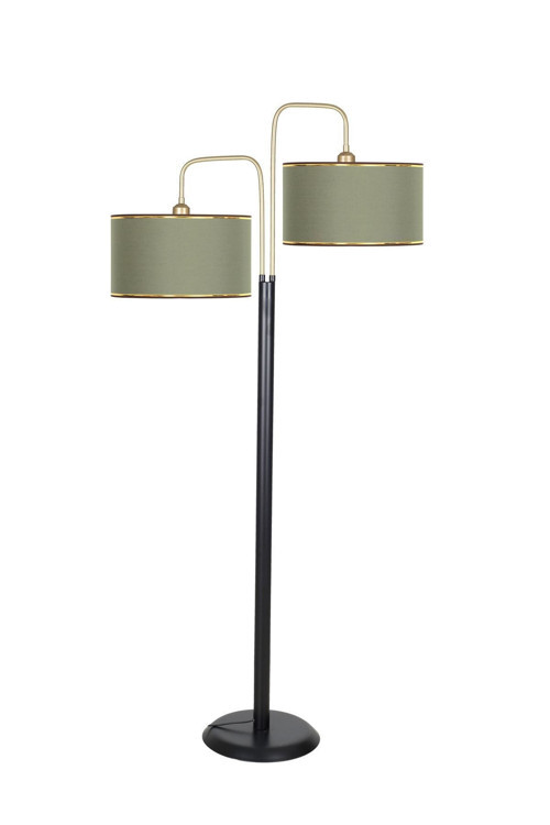 Twins Statik Siyah Eskitme Mat Gold Detaylı Metal Lambader - Gold Haki