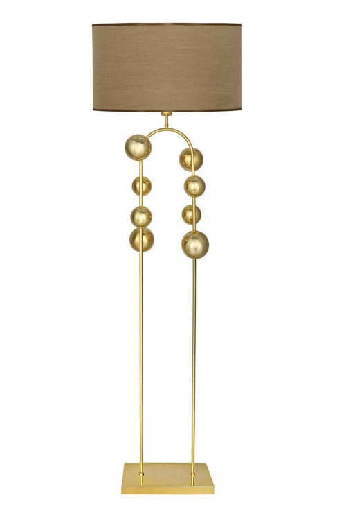 Cabil Gold Kaplama Metal Lambader - Pre Kahve