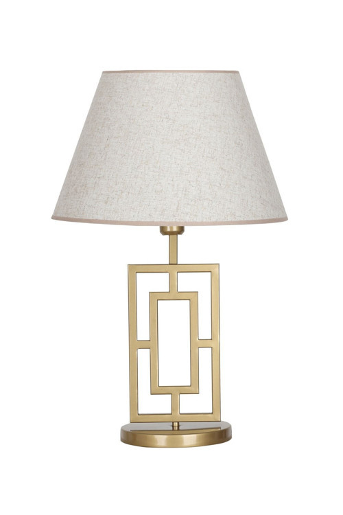 Puglia Eskitme Mat Gold Metal Abajur - Ekru