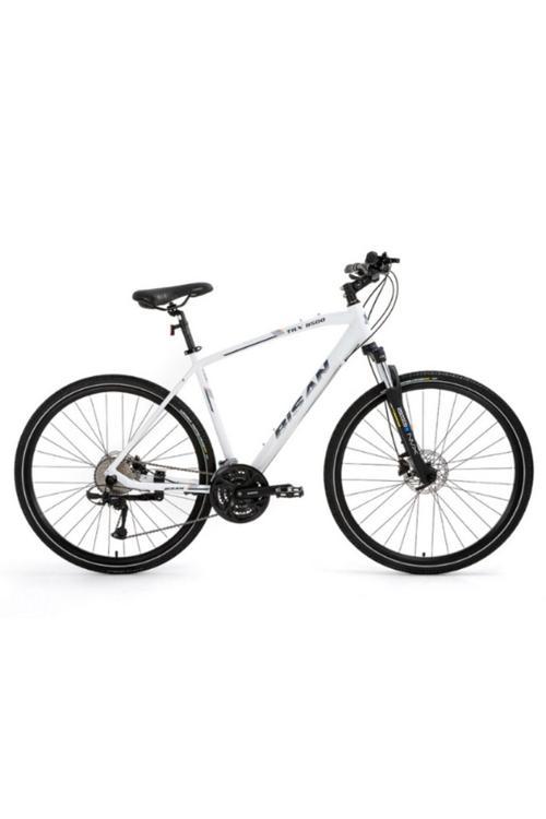 8500 TREKKİNG BİSİKLETİ 46 CM HİDROLİK DİSK 28 JANT 27 VİTES MAT BEYAZ LACİVERT