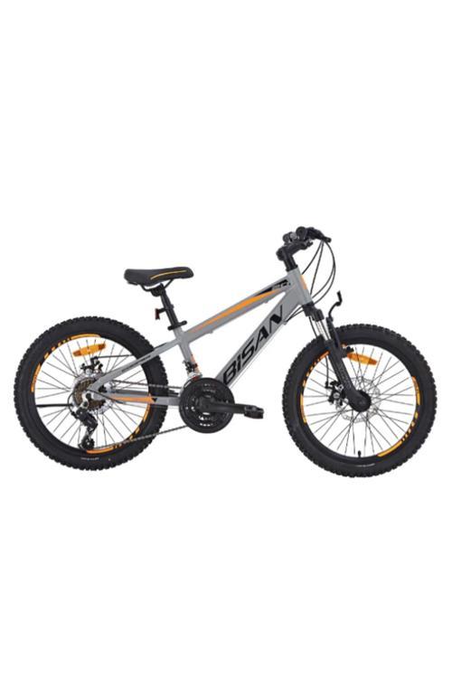 COOPER ÇOCUK BİSİKLETİ 30 CM HD 24 JANT 21 VİTES AÇIK GRİ SİYAH TURUNCU