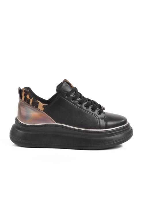 Siyah Kalın Taban Kadın Sneaker T-300 Z