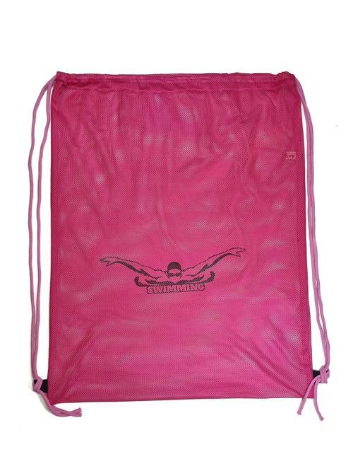 Bufors Yüzücü Pembe File Çanta, Swimming Baskılı Antrenman Çantası (67x50±)