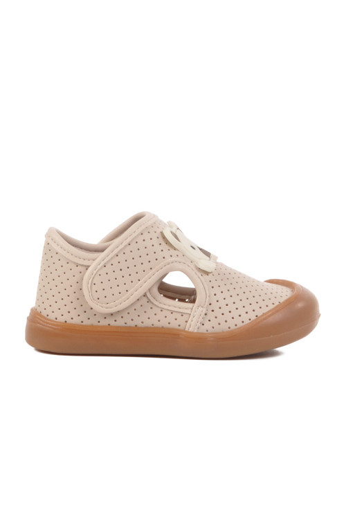 Bej Cırtlı Ortopedik Unisex Bebek Ayakkabı 25T101 İA