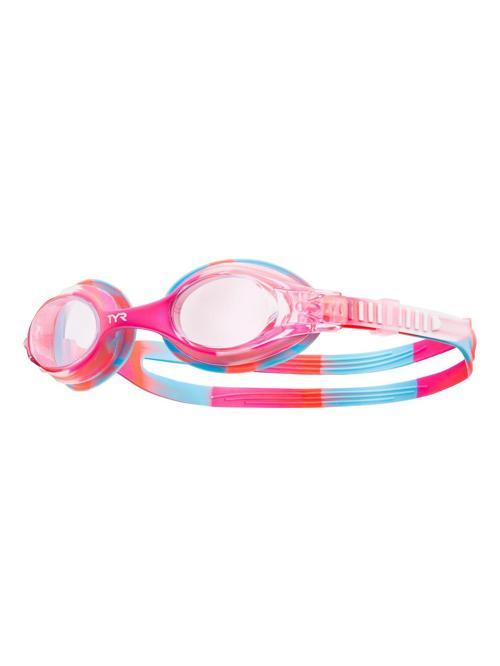 Swimple Tie-Dye Pembe/Beyaz Çocuk Yüzücü Gözlüğü, Çocuk Antrenman Gözlük