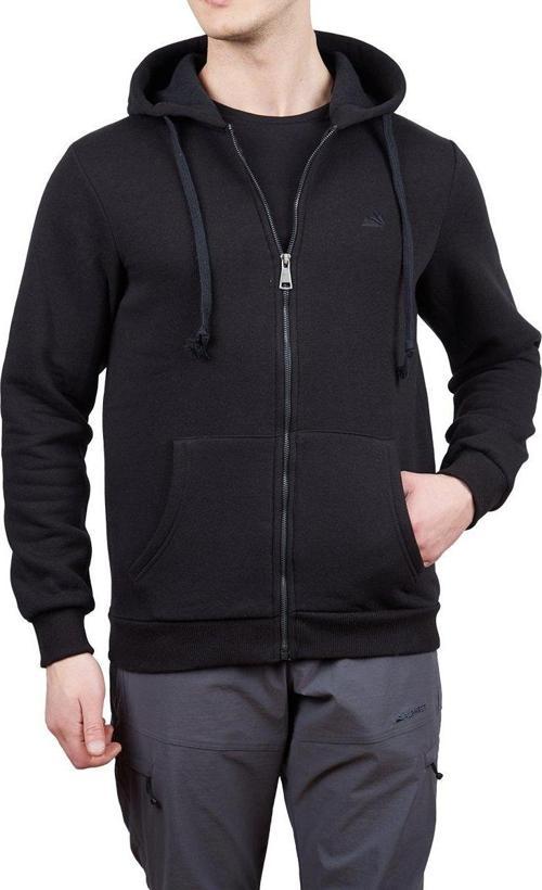 Covert Tam Fermuarlı Erkek Sweatshirt Siyah