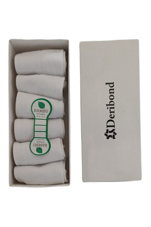 Erkek Çorap ( 6 Adet ) Bambu, Patik Çorap Beyaz 40-45
