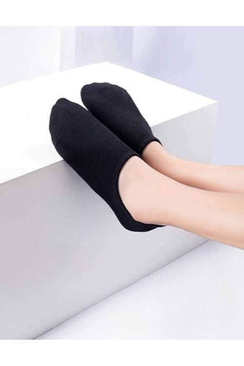 Kadın Çorap ( 6 Adet ) Pamuklu, Sneaker, Görünmez Çorap Siyah 36-40