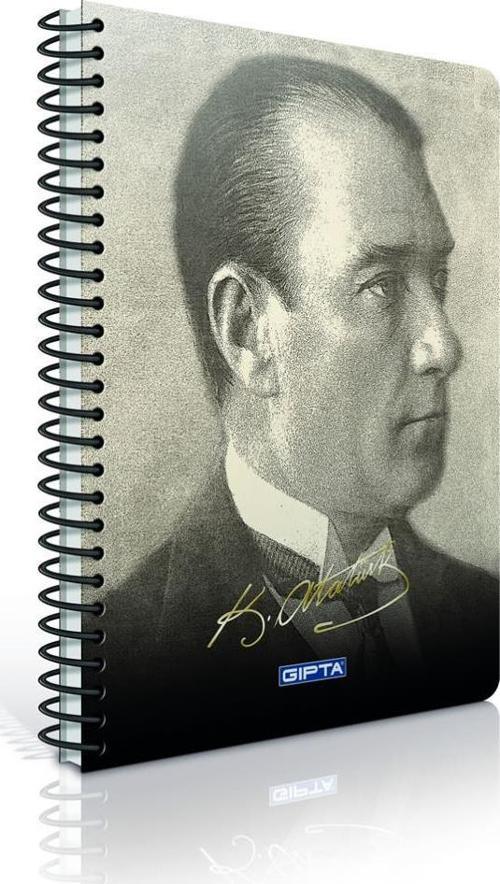 Atatürk A4 Spiralli Karton Kapak Defter 80 Yaprak Çizgili Karışık Renklerde (4 Lü Paket) 2605