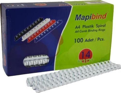 bind Spiral Plastik 115-135 Sayfa 14 Mm Beyaz 201 14 00 (100 Lü Paket)