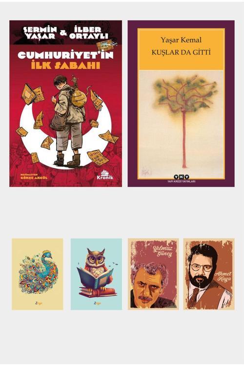 Dara Yayınları En Çok Satılanlar - Kuşlarda Gitti Yaşar Kemal - Cumhuriyetin İlk Sabahı (2 Kitap 4 Not Defterli)