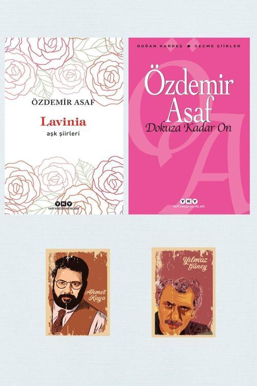 Dara Yayınları Özdemir Asaf Şiirleri Seti-Dokuza Kadar On-Lavinia Aşk Şiirleri-Yılmaz Güney Ahmet Kaya Not Defterli