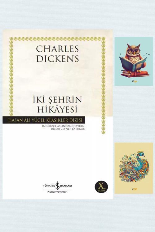 İş Bankası Kültür Yayınları İki Şehrin Hikayesi - Hasan Ali Yücel Klasikler - Charles Dickens - 9786257070119 -Not Defterli Seti