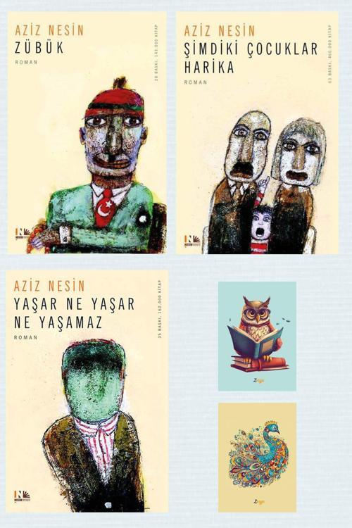 Dara Yayınları Zübük - Şimdiki Çocuklar Harika - Yaşar Ne Yaşar Ne Yaşamaz - Aziz Nesin - Not Defterli Seti