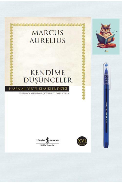 Türkiye İş Bankası Kültür Yayınları Kendime Düşünceler - Marcus Aurelius -  Büro Mavi Tükenmez Kalem