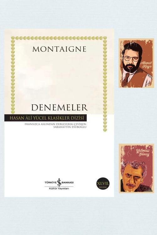 Türkiye İş Bankası Kültür Yayınları Denemeler - Hasan Ali Yücel Klasikleri - Montaigne - Ahmet Kaya Yılmaz Güneyli Not Defteri Seti