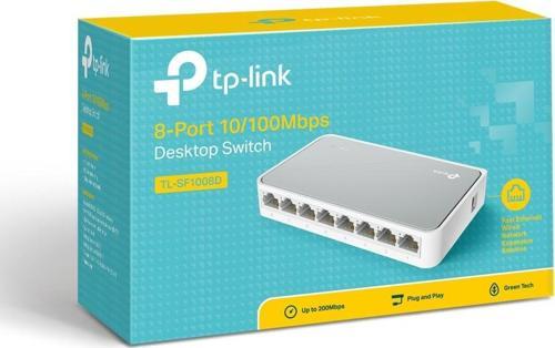 8 Port 10-100 Mbps Switch Plastik Kasa Tl-Sf1008D