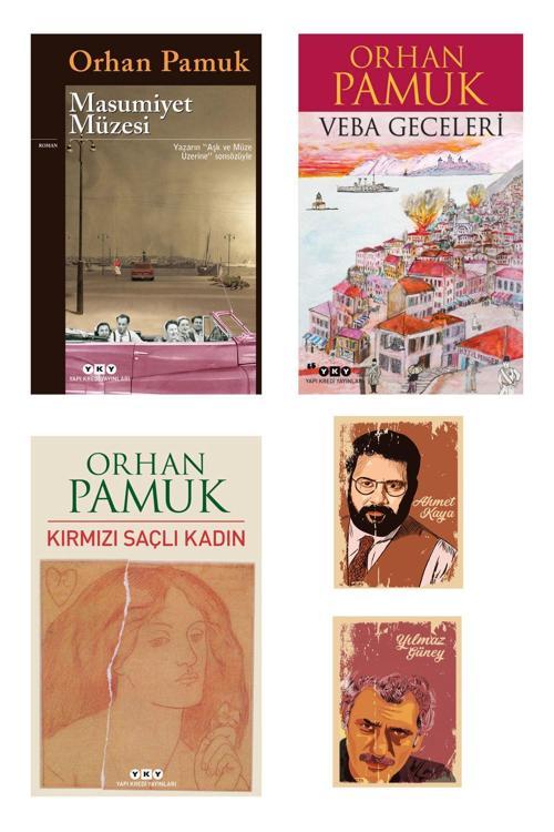 Yapı Kredi Yayınları Orhan Pamuk Kitapları - Masumiyet Müzesi - Veba Geceleri -Kırmızı Saçlı Kadın Not Defterli Özel Seti