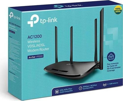Archer Vr300 Dual Bant 4 Port Adsl2+-Vdsl Kablosuz Fiber Modem Ac1200