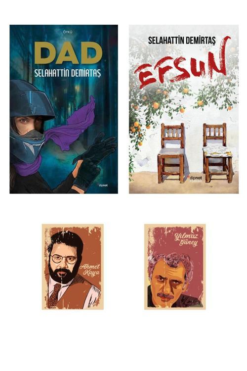 Dipnot Yayınları Dad - Efsun Romanı - Selahattin Demirtaş Kitapları - Yılmaz Güney Ahmet Kaya Not Defteri Seti
