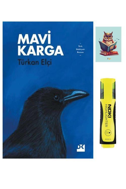 Dara Yayınları Mavi Karga - Türkan Elçi - Doğan Kitap - Sarı  Fosforlu Kalem - Not Defter Seti