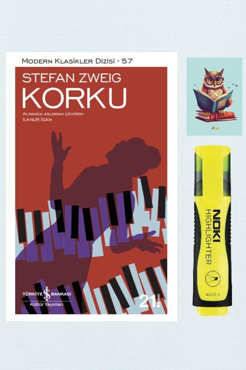 Dara Yayınları Korku - Stefan Zweig -İş Bankası Kültür Yayınları - Sarı Fosforlu Kalem - Not Defter Seti