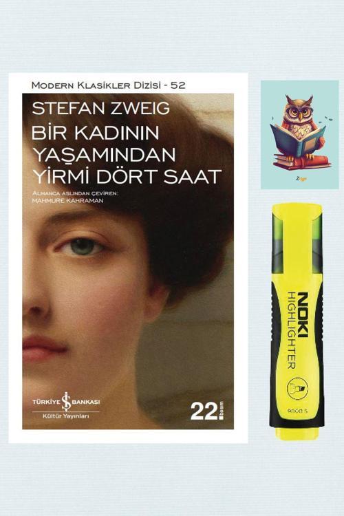 Dara Yayınları Bir Kadının Yaşamından Yirmi Dört Saat-Stefan Zweig-İş Bankası Kültür-Sarı Fosforlu Kalem-Not Defter