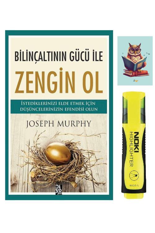 Diyojen Yayıncılık Bilinçaltının Gücü İle Zengin Ol - Joseph Murphy - Sarı Fosforlu Kalem - Not Defteri Seti