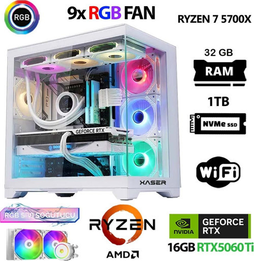 Xaser SovaX60 Ryzen 7 5700x 32GB Ram 1TB M.2 NVMe SSD 16GB
