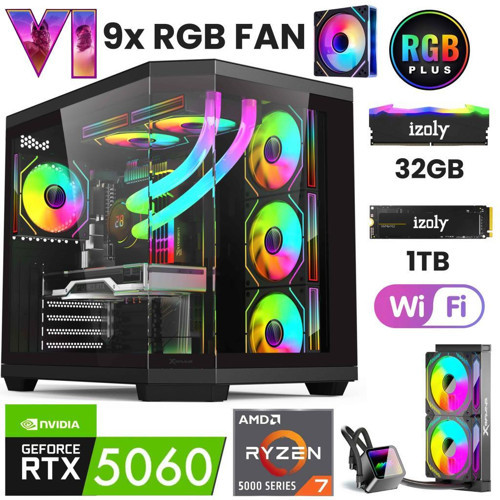 İzoly T52 Ryzen 7 5700X 32GB 1tb M.2 Nvme Rtx 5060 8gb 240MM Sıvı