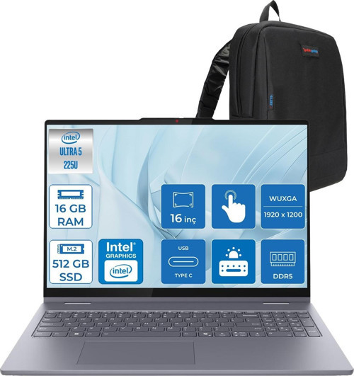 Lenovo Ideapad 5 2-In-1 16AIL10 Intel Core Ultra 5 225U Aı 16GB