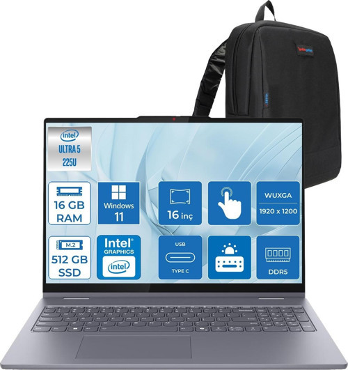 Lenovo Ideapad 5 2-In-1 16AIL10 Intel Core Ultra 5 225U Aı 16GB