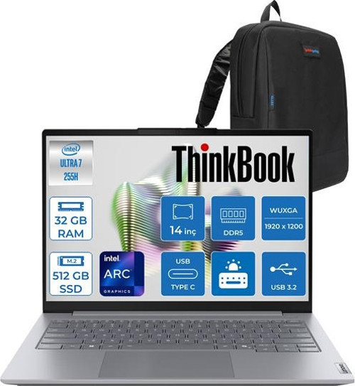 Lenovo Thinkbook 14 G8 Ial Intel Core Ultra 7 255H 32GB Ddr5 512GB