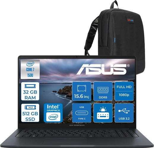 Asus Expertbook B1 B1503CVA-C78G512B4D Intel Core 7 150U 32GB Ddr5