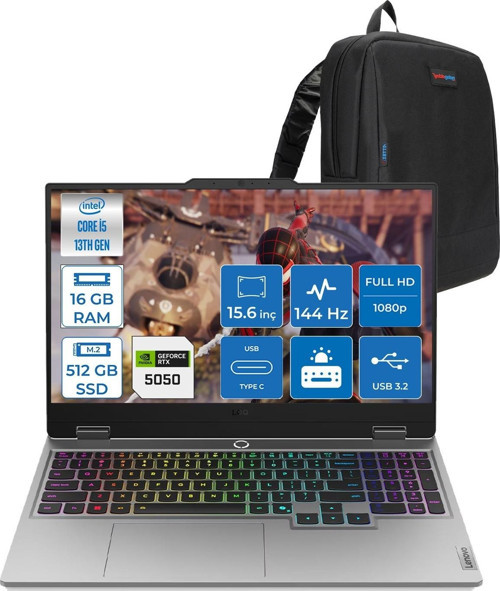 Lenovo Loq Intel Core I5-13450HX 16GB Ddr5 512GB SSD 8GB/RTX5050