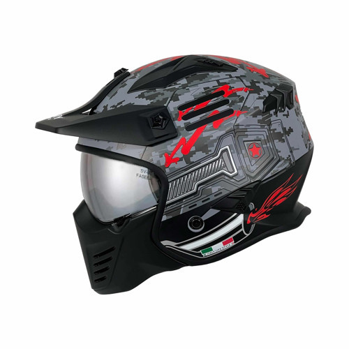 SWAY HELMET FS-X2 SW 726X TOKYO TROOPER MODÜLER KASK L BEDEN SİYAH