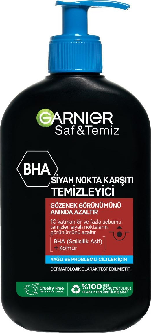 Garnier Saf & Temiz BHA + Kömür 250 ml Yüz Temizleme Jeli