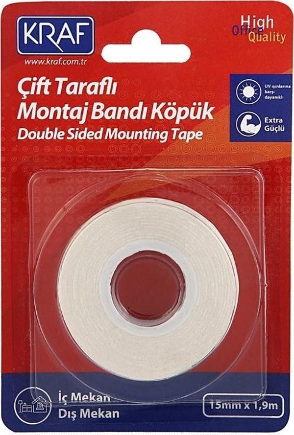 Kraf Montaj Bandı Çift Taraflı Köpük  15Mm X 1,9M 2510G - Image 1