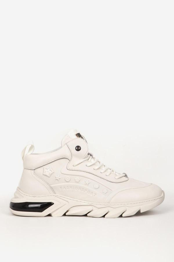 GUJA Erkek Yüksek Bilek Bağcıklı Sneaker GJ 513 BEYAZ - Image 1