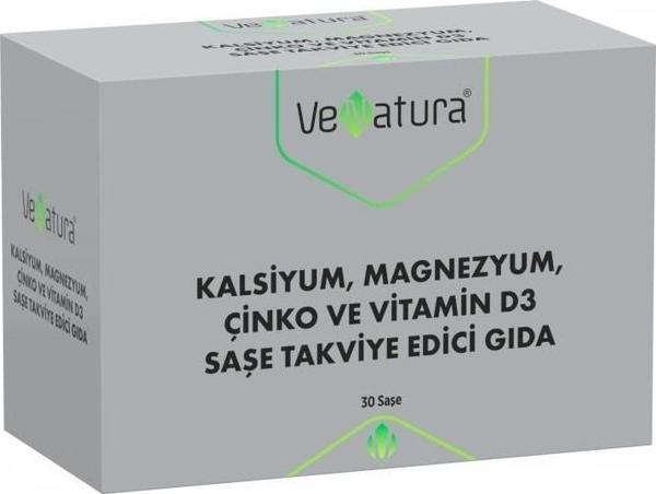 Venatura Kalsiyum, Magnezyum, Çinko ve Vitamin D3 Takviye Edici Gıda 30 Saşe - Image 1