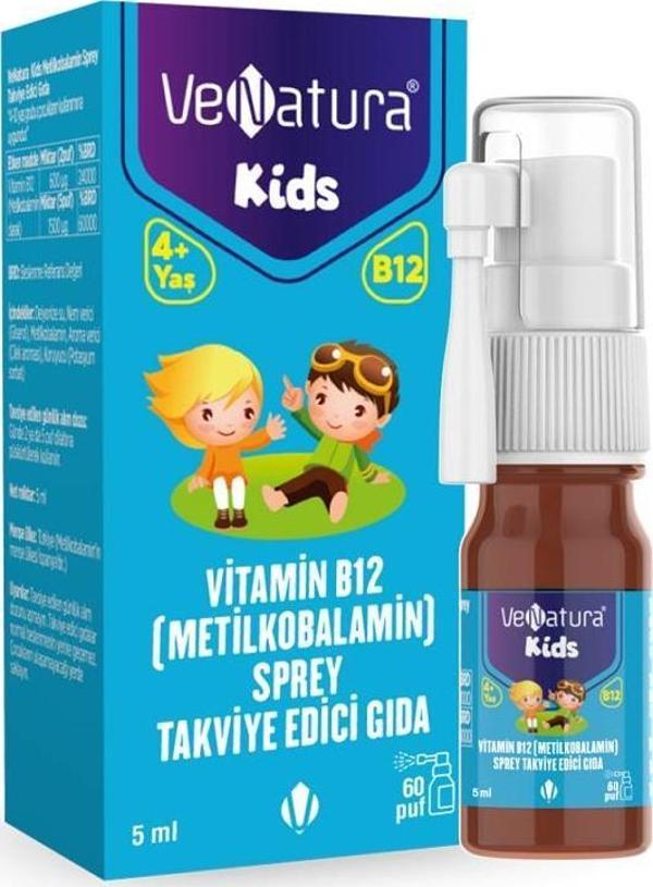 Venatura Kids Vitamin B12 Metilkobalamin 5 ml 60 Puf Sprey - Image 1
