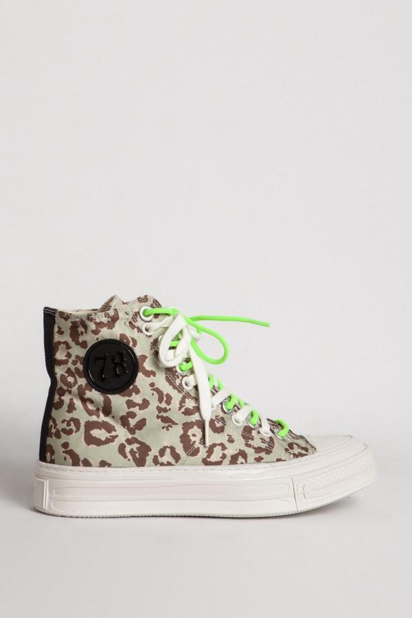 GUJA Kadın Günlük Kanvas Kumaş Yüksek Bilek Sneaker GJ 285/2 YEŞİL - Image 1